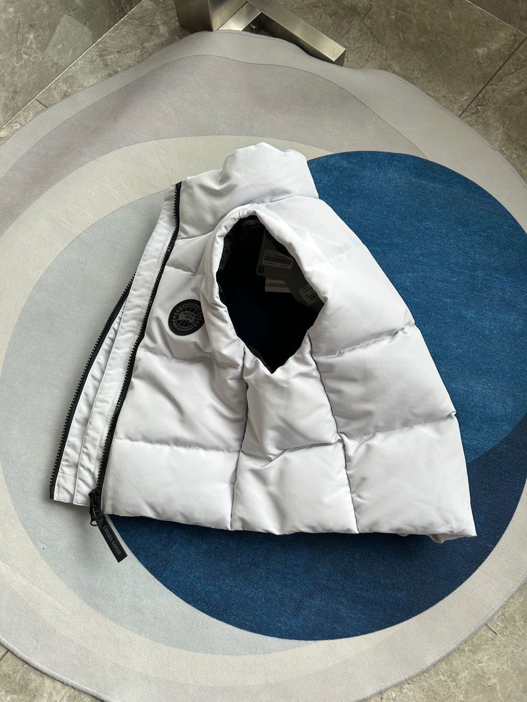 Canada Goose Grandview Black Label Cropped Puffer Vest in White