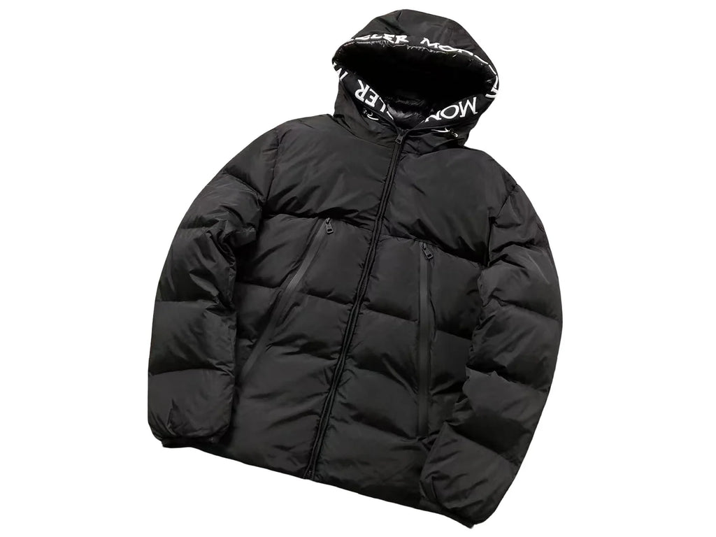 Moncler Maya Hooded Puffer Jacket - Black with Logo Hood