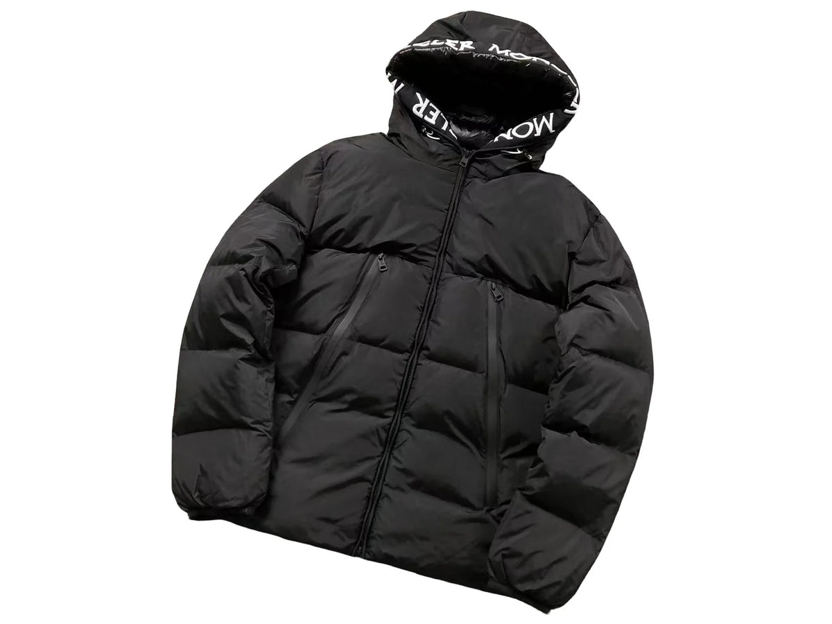 Moncler Maya Hooded Puffer Jacket - Black with Logo Hood