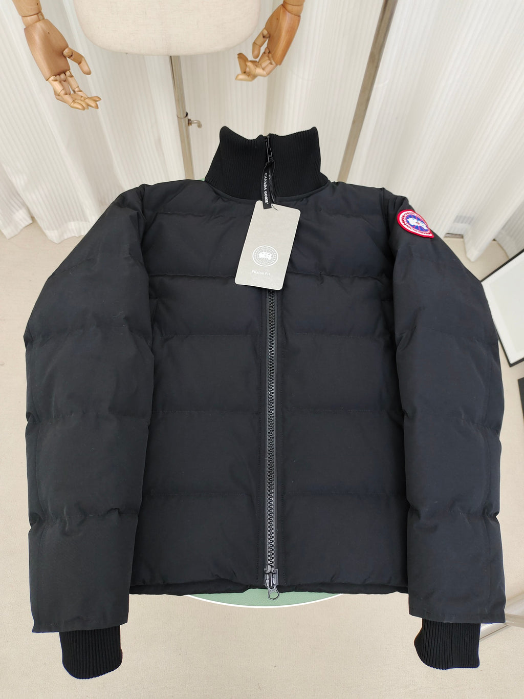 Canada Goose Quilted Zip-Up Jacket with Ribbed Stand Collar