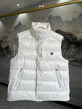Moncler Quilted Stand-Collar Puffer Vest in White