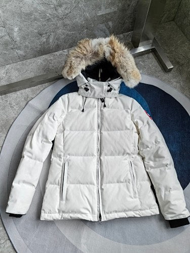 Canada Goose Hooded Quilted Jacket in White