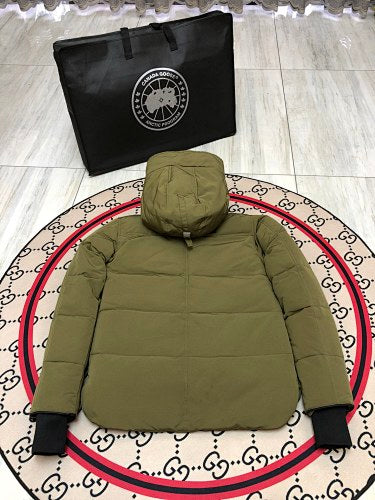 Canada Goose Unisex Hooded Quilted Jacket in Olive Green