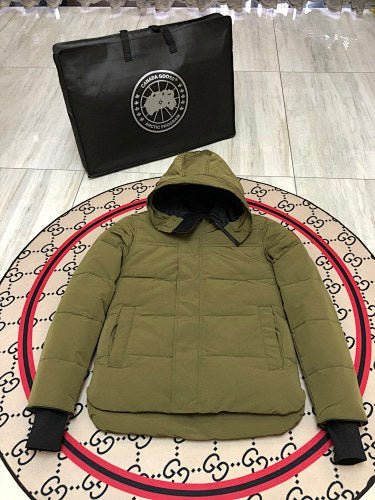 Canada Goose Unisex Hooded Quilted Jacket in Olive Green