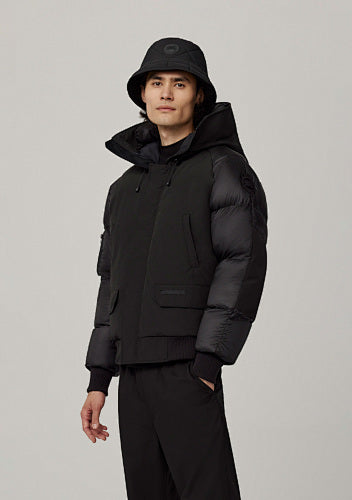 Canada Goose Hooded Jacket with Quilted Sleeves in Black