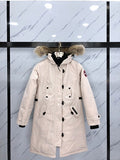 Canada Goose Long Hooded Parka in Cream
