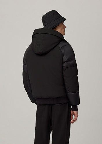 Canada Goose Hooded Jacket with Quilted Sleeves in Black