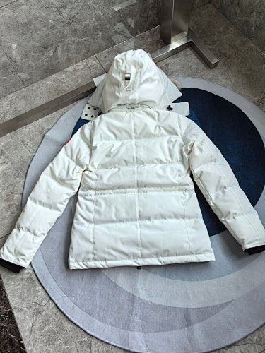 Canada Goose Hooded Quilted Jacket in White